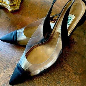 Golo Silk and Clear Slingbacks